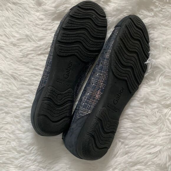 Gabor Hovercraft Metallic Navy Blue Perforated Leather Ballet Flats UK 4 US 6.5 - Picture 6 of 9